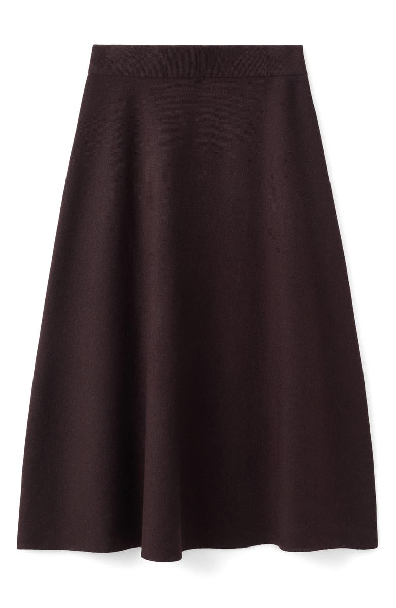 MANGO Knit Midi Skirt, Alternate, color, Wine
