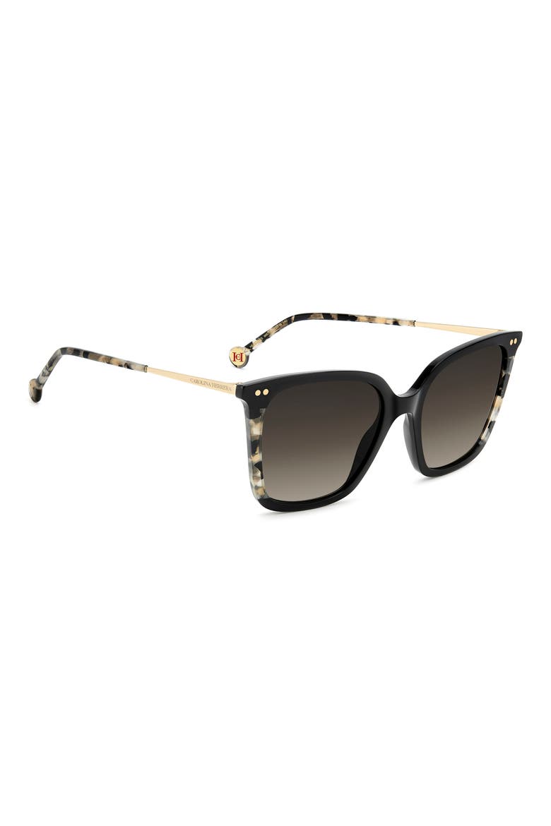 53mm Square Sunglasses, Alternate, color, BLACK HAVANA/ BROWN SF