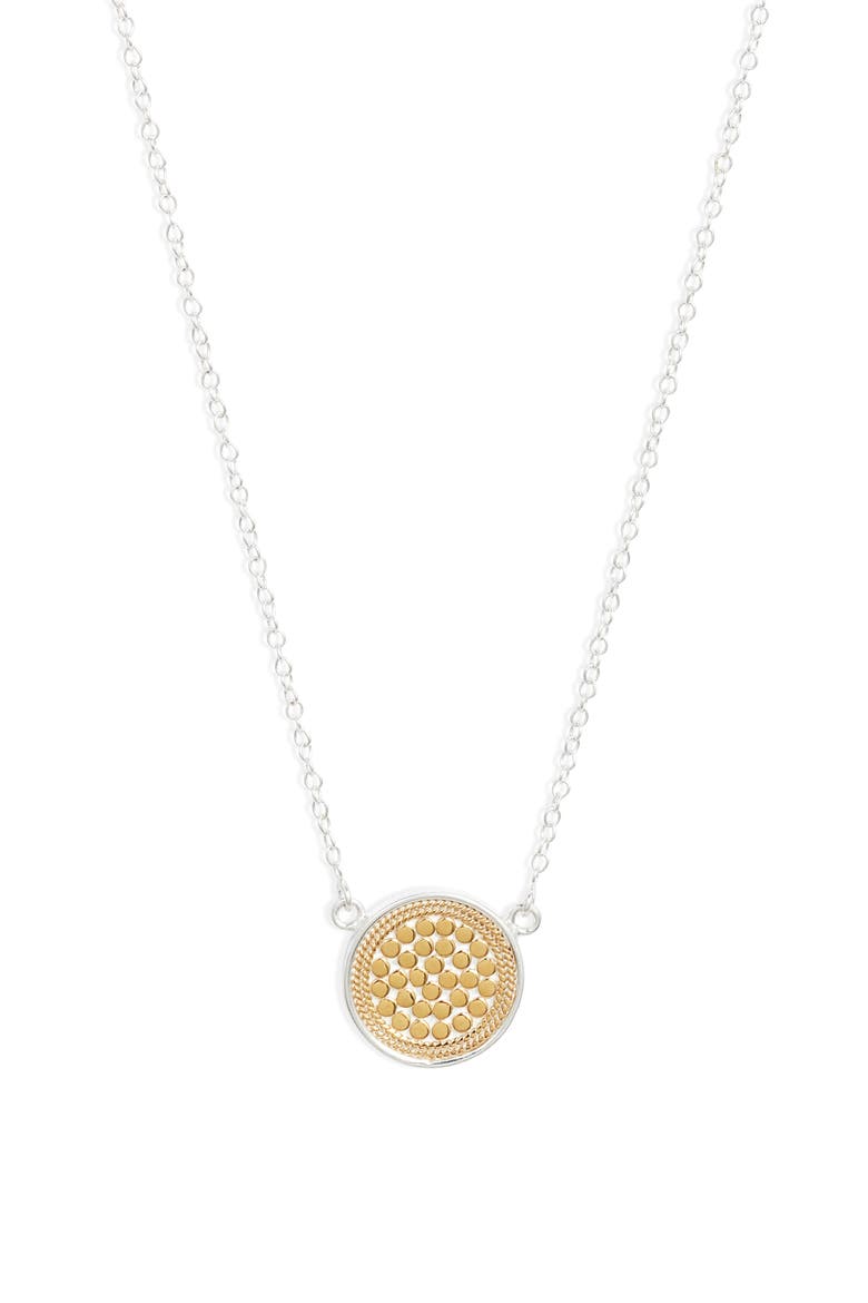 Classic Reversible Disc Pendant Necklace, Main, color, TWO TONE