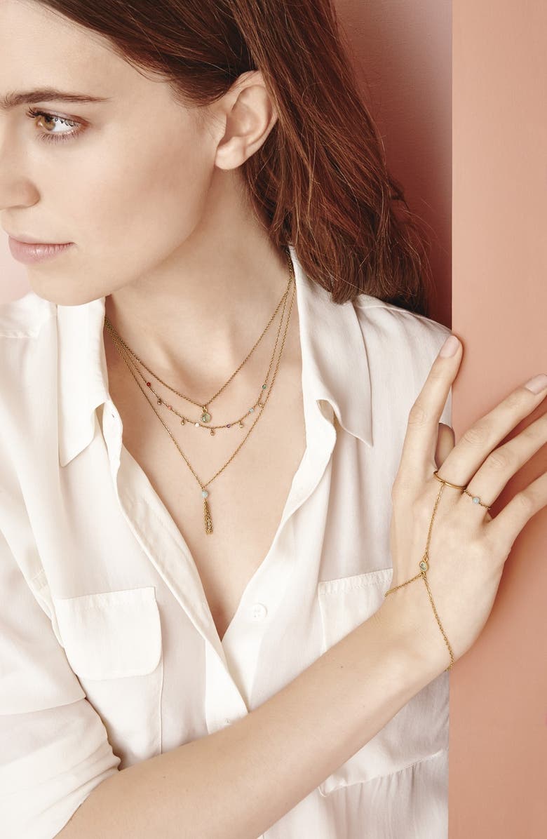 Dogeared 'Love Gem' Semiprecious Stone Pendant Necklace, Alternate, color, 