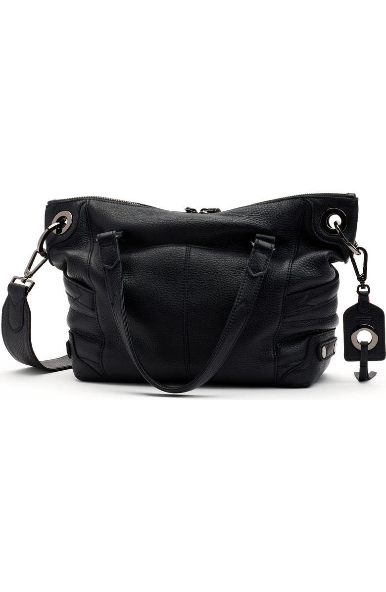 HAMMITT Medium Daniel Leather Crossbody Bag, Alternate, color, Moto Black/ Gunmetal