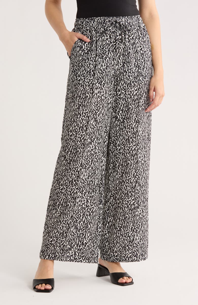 DKNY Pull-On Straight Leg Pants, Main, color, Logo Ikat