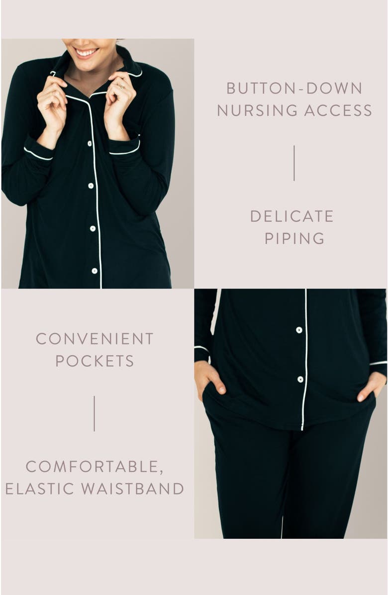 Kindred Bravely Clea Long Sleeve Pajama Set, Alternate, color, Black