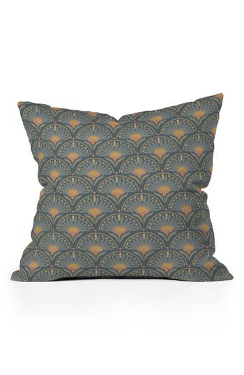 Shop Deny Designs Floral Fan Square Throw Pillow In Green