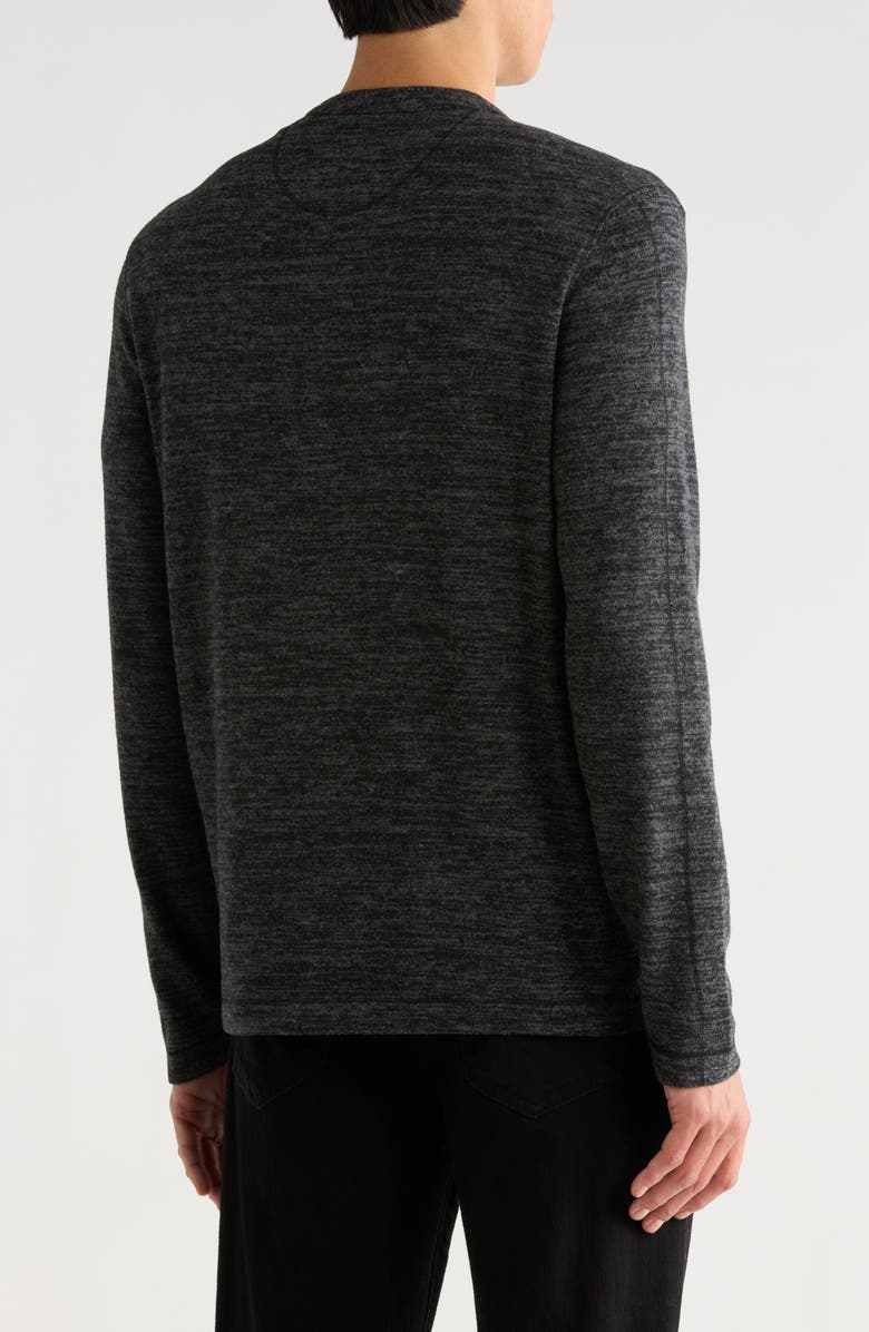 NICOBY Heathered Fuzzy Henley, Alternate, color, Black