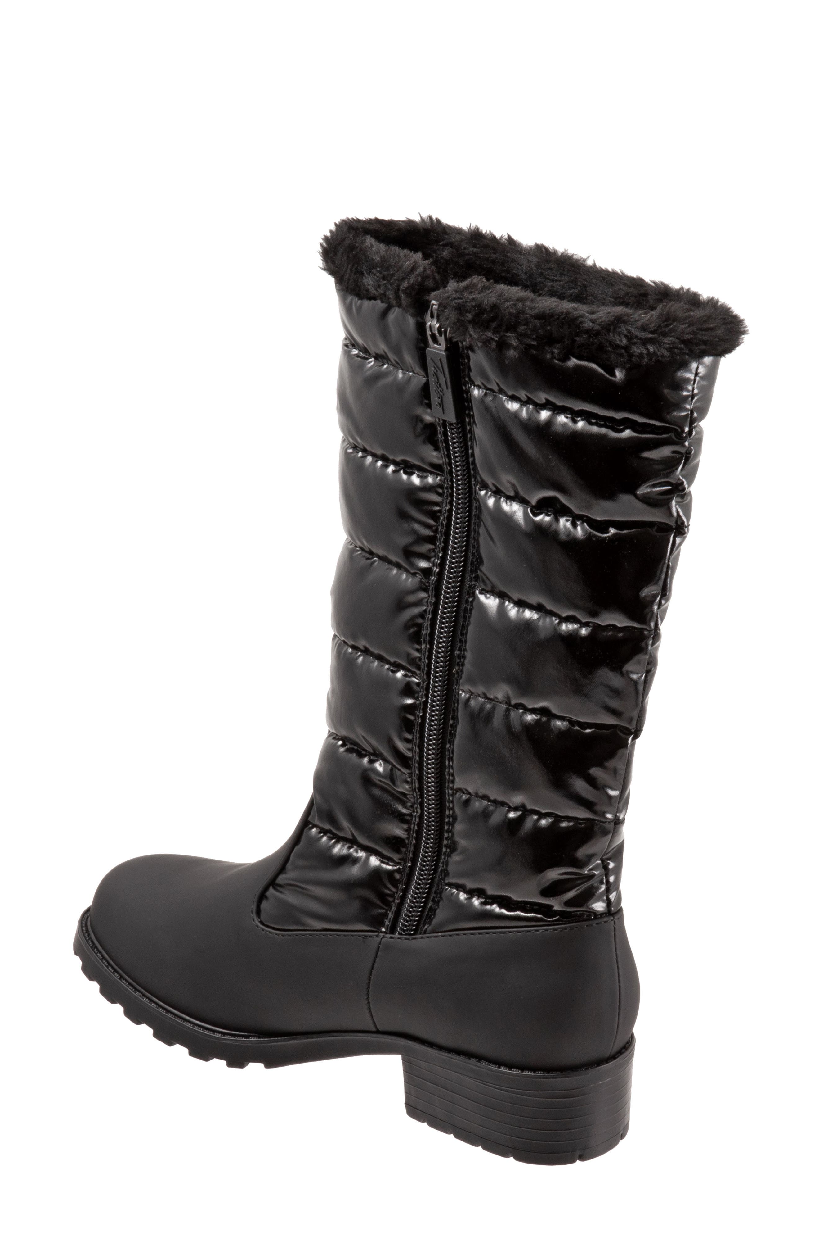 Benji Weatherproof Faux Fur Boot, Alternate, color, BLACK RUBBER/ POLYESTER