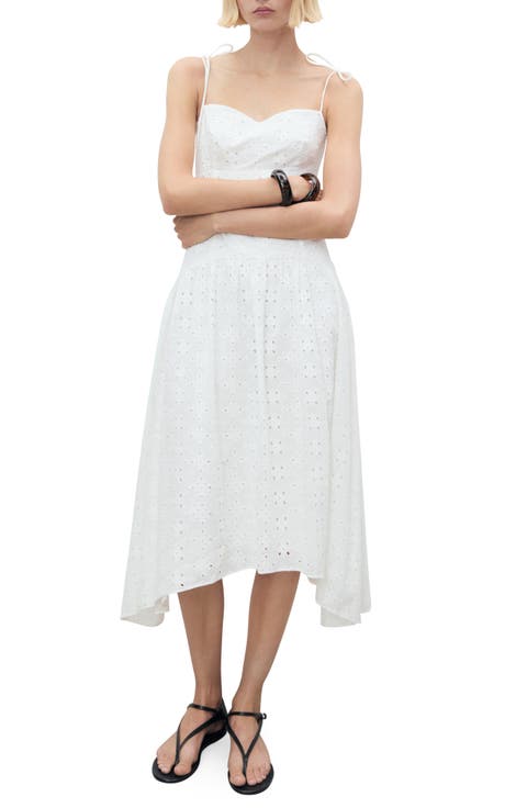 Cotton Eyelet Midi Dress
