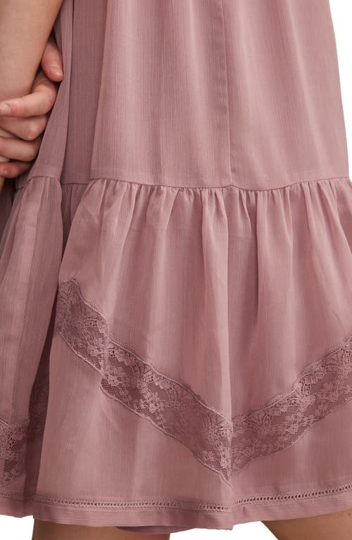Lucky Brand Illusion Lace Detail Minidress In Pink