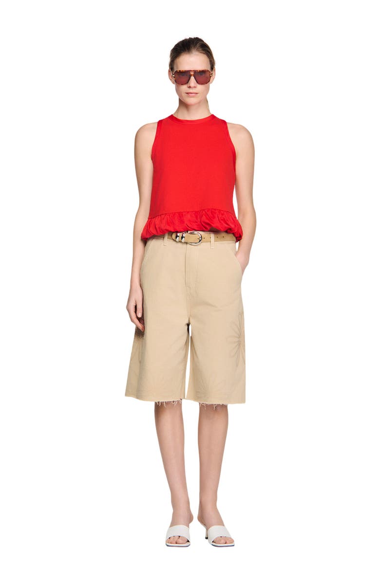 SANDRO Ruffle top, Alternate, color, Red