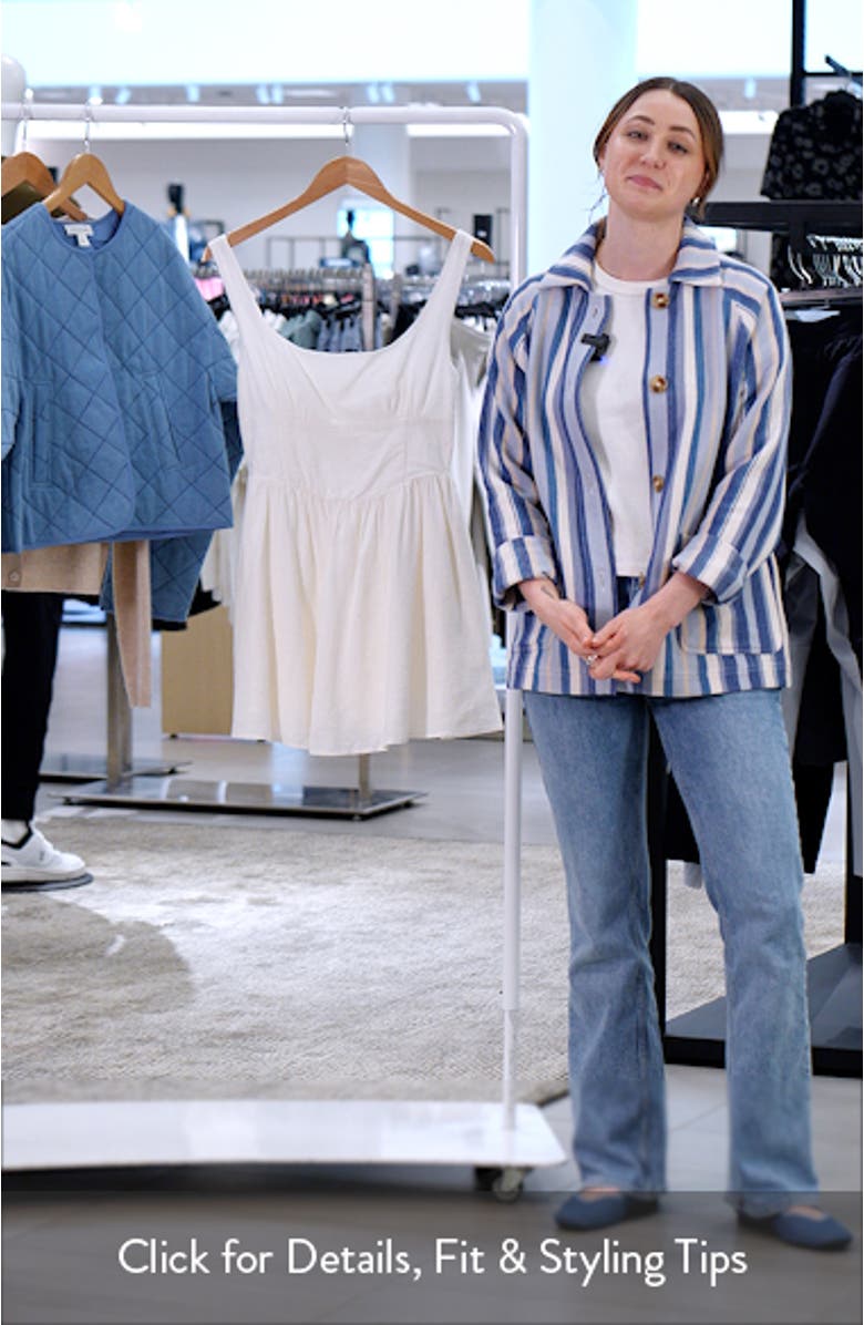 Corset Fit & Flare Linen Blend Minidress, sales video thumbnail