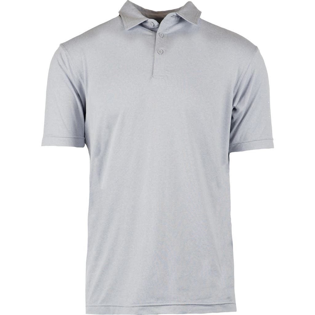 Burnside Soft Jersey Polo In Heather Light Grey
