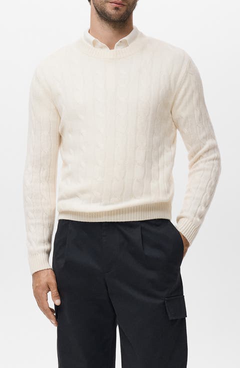 Braided Cable Knit Wool Sweater