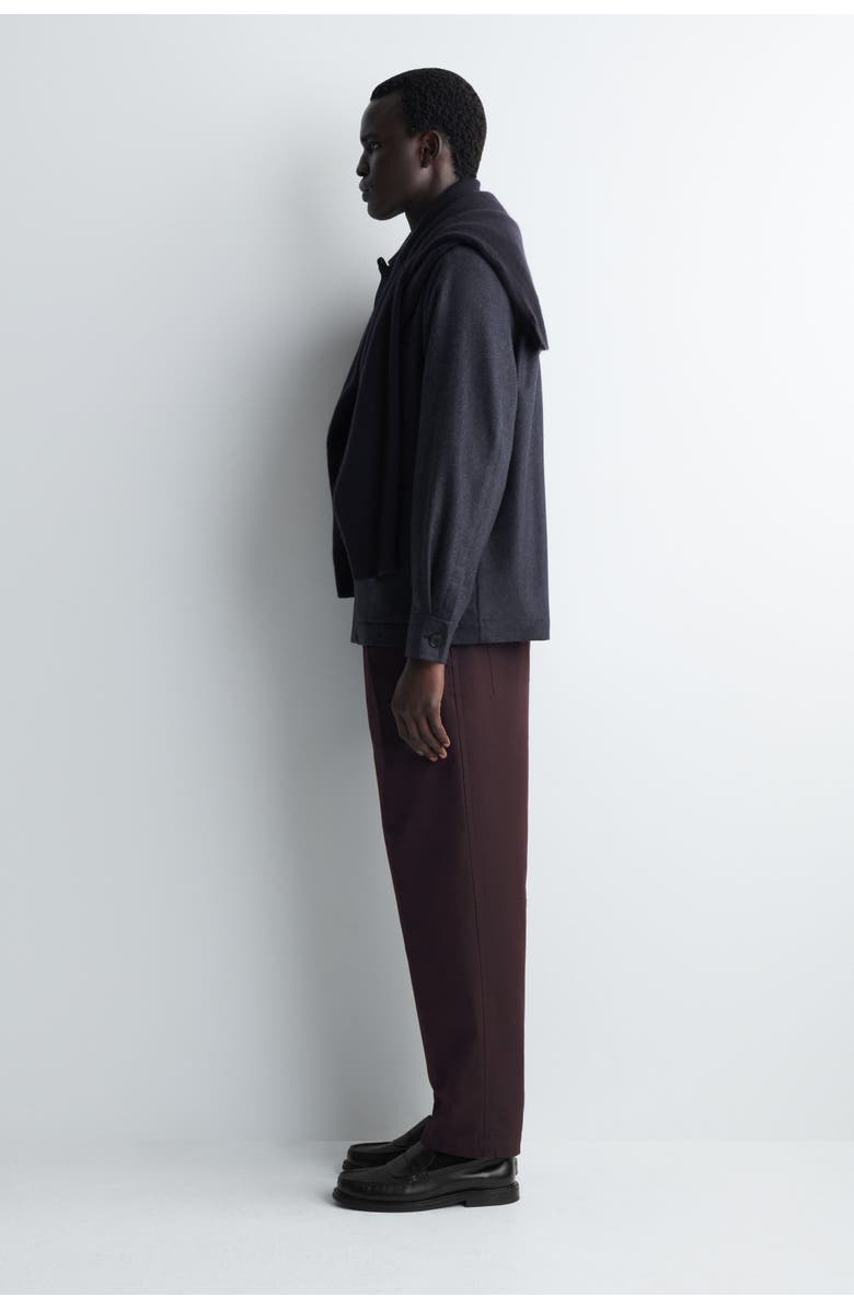 COS Cropped Cotton Straight-Leg Trousers, Alternate, color, Brown