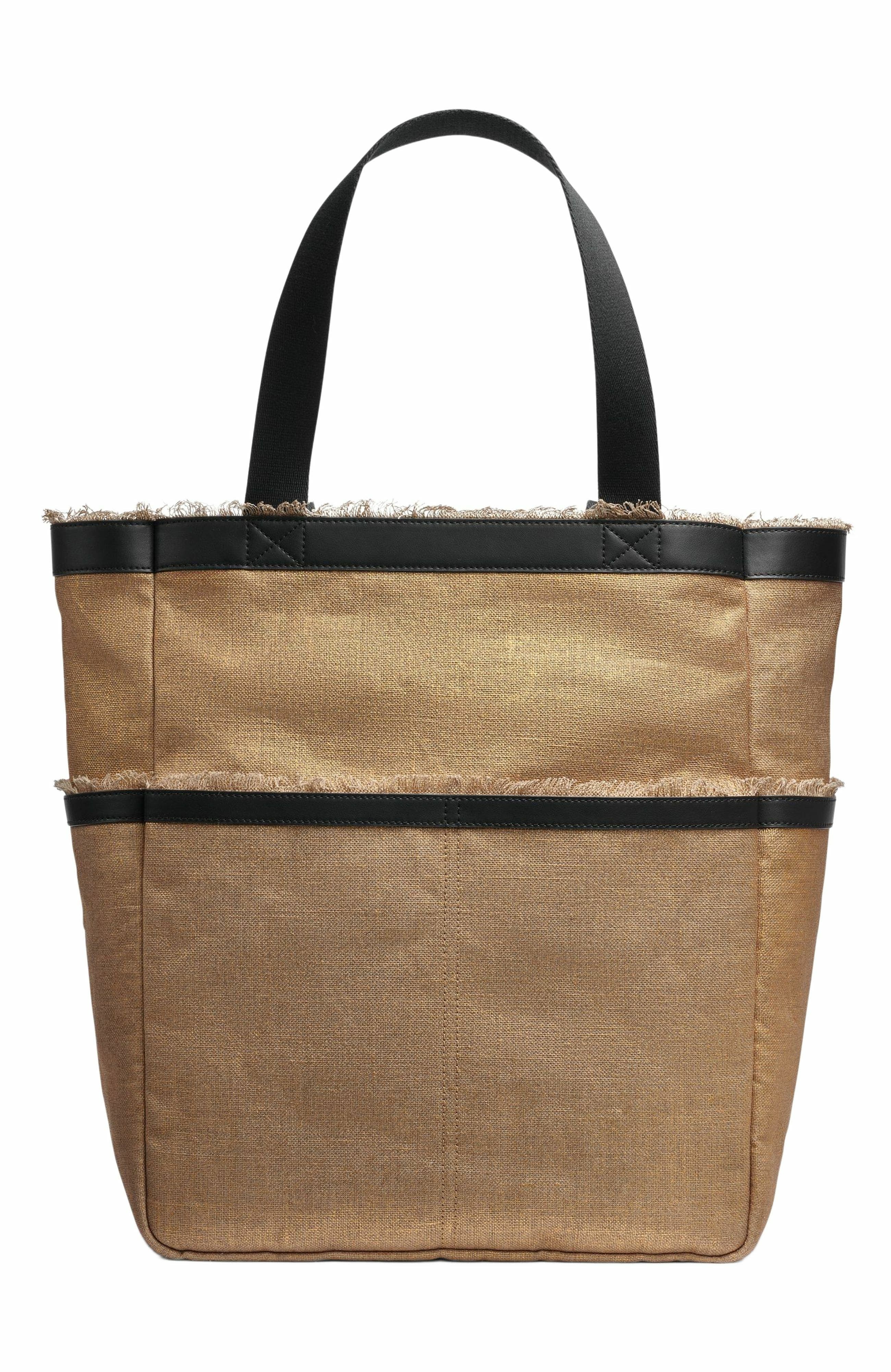 Donna Karan New York Lido Metallic Canvas Tote, Alternate, color, Gold