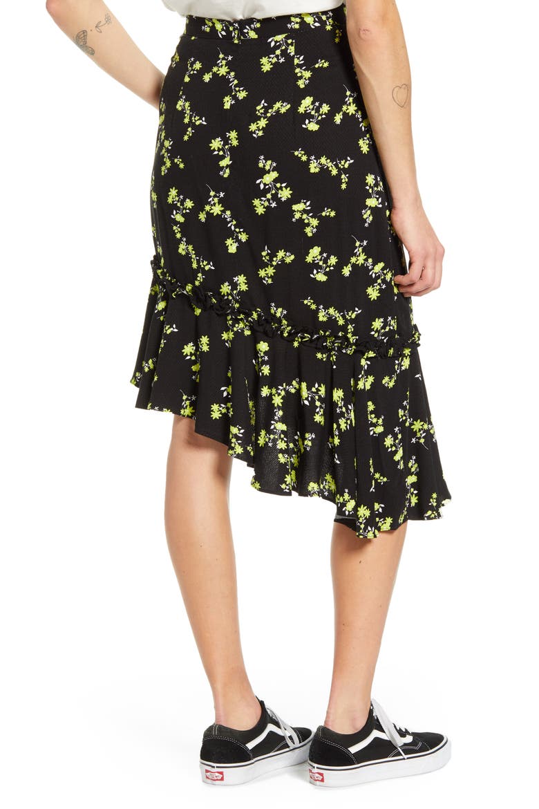 Asymmetrical Skirt, Alternate, color, BLACK LILY LACE