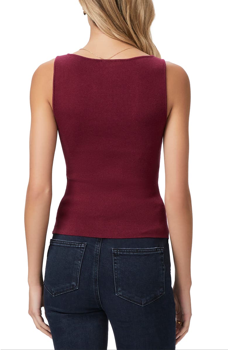PAIGE Kaiya Square Neck Sweater Tank, Alternate, color, Sangria
