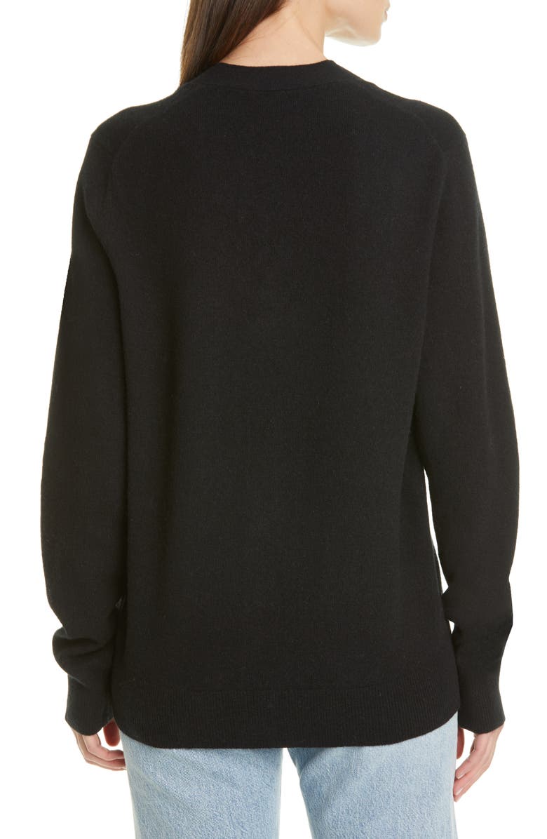 Acne Studios Keve Face Patch Wool Cardigan, Alternate, color, 