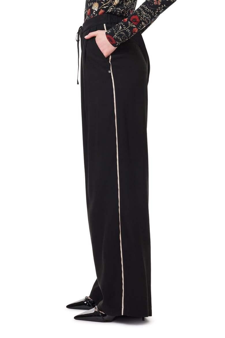 Tie Waist Wide Leg Pants, Alternate, color, BLACK NIGHT