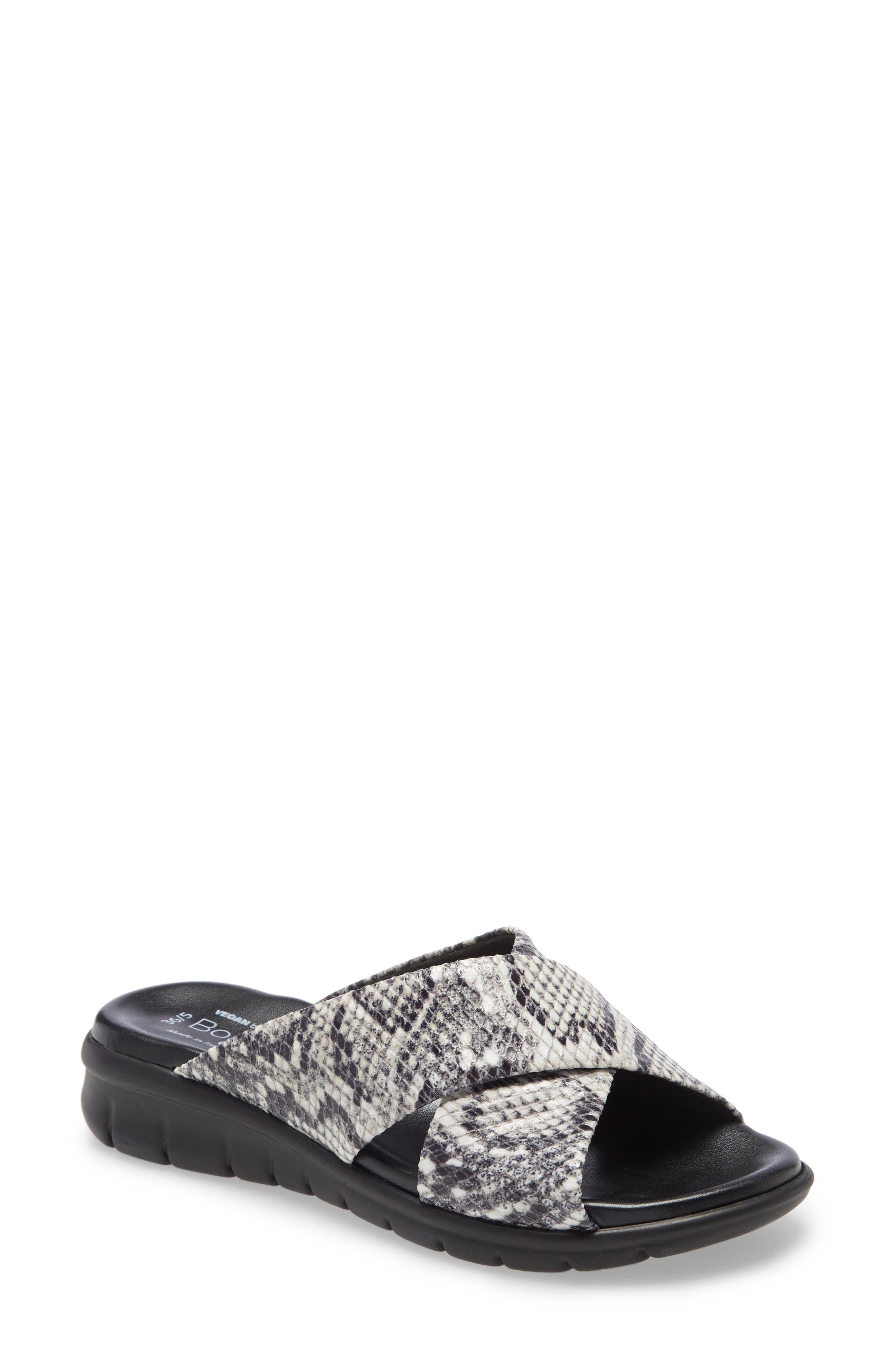 Bos. & Co. Rouge Snake Embossed Slide Sandal, Main, color, 