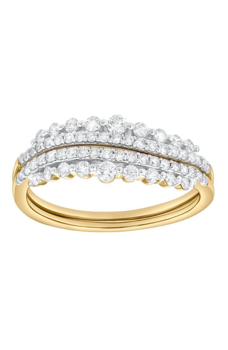 LuvMyJewelry Serena 0.55 Cts Natural Diamond Duo Set 14K Gold Ring Set, Main, color, 14K Yellow Gold