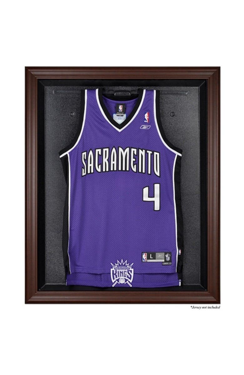 FANATICS AUTHENTIC Sacramento Kings Brown Framed Hardwood Classics 1994 - 2016 Team Logo Jersey Display Case, Main, color, 