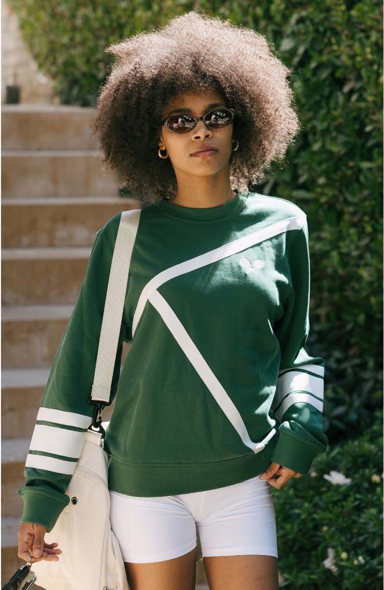 Ellsworth + Ivey Elle Women's Sweatshirt Tennis Lines, Alternate, color,