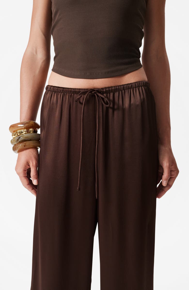 & Other Stories Didi Drawstring Wide Leg Pants, Alternate, color, Brown Dark