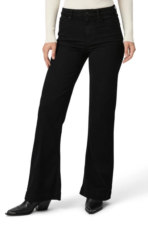 Leenah High Waist Wide Leg Jeans (Black Shadow)