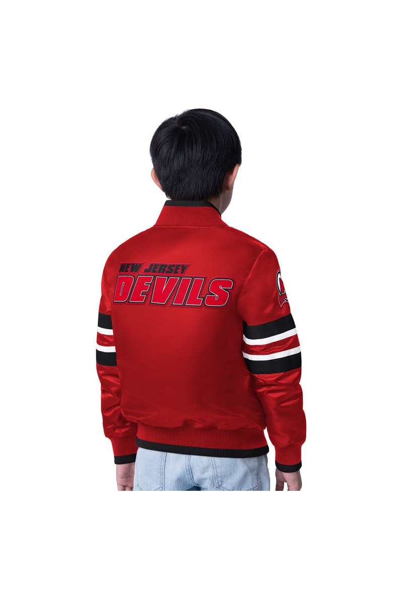 Youth Starter  Red/Black New Jersey Devils Scout 1 Full-Snap Varsity Jacket, Alternate, color, Red