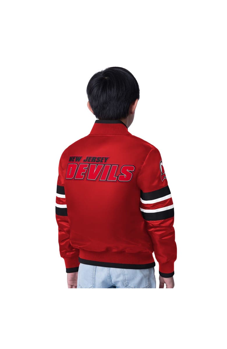 STARTER Youth Starter  Red/Black New Jersey Devils Scout 1 Full-Snap Varsity Jacket, Alternate, color, Red