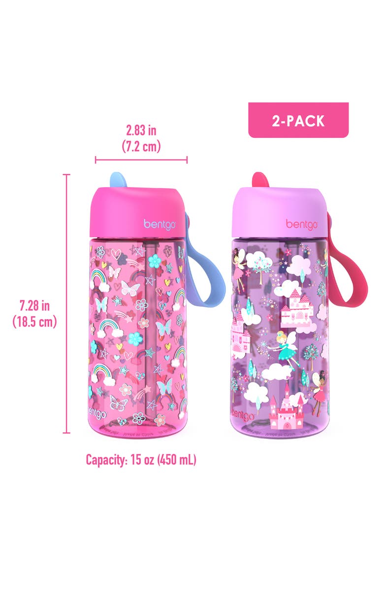 BENTGO Kids' Printed Tritan Water Bottle Set, Alternate, color, 