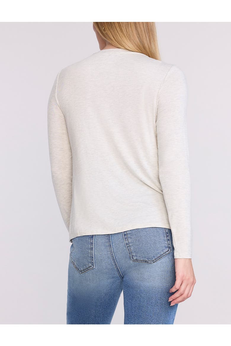 Crewneck Long Sleeve Draped Nursing Tee, Alternate, color, Heather Oatmeal