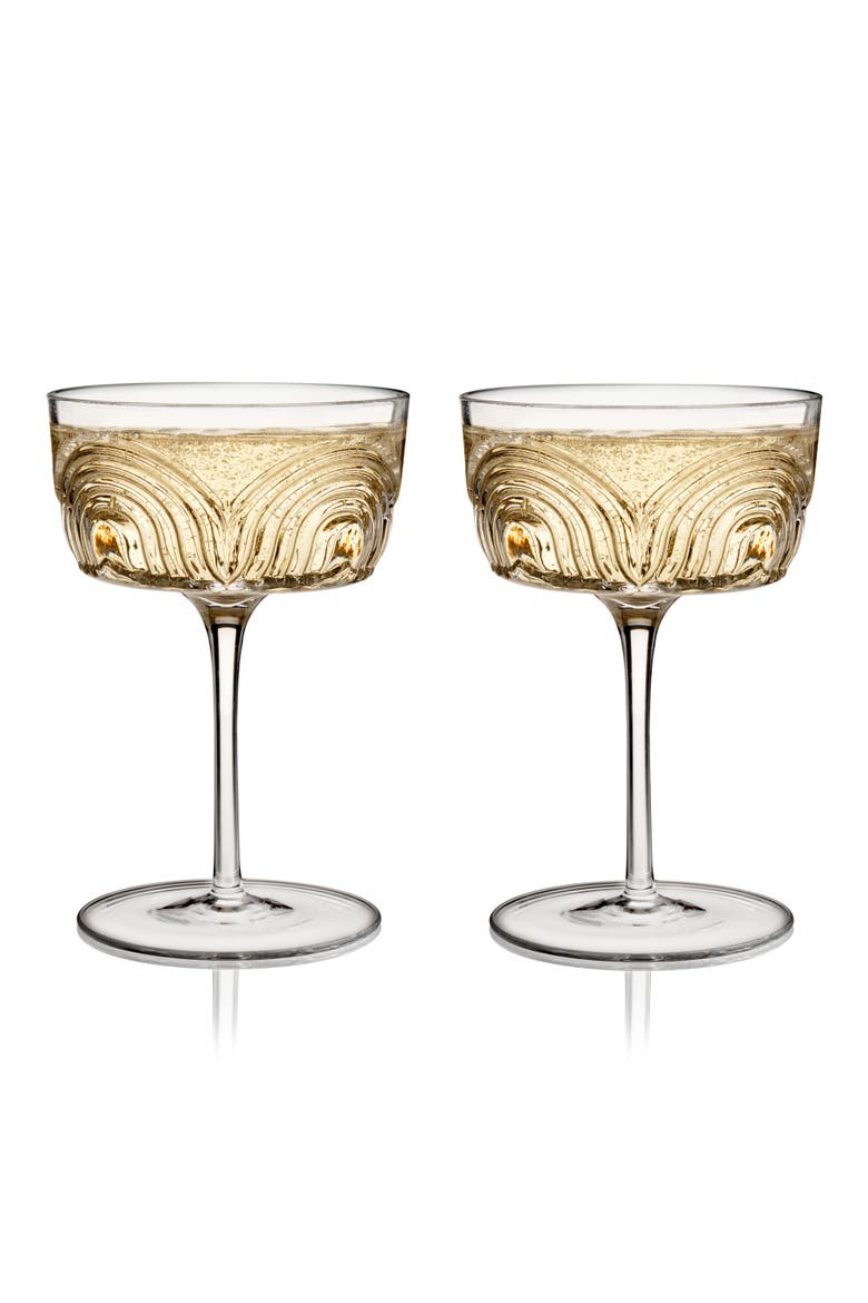 Deco Beau Crystal Coupes Set of 2, Alternate, color, Clear