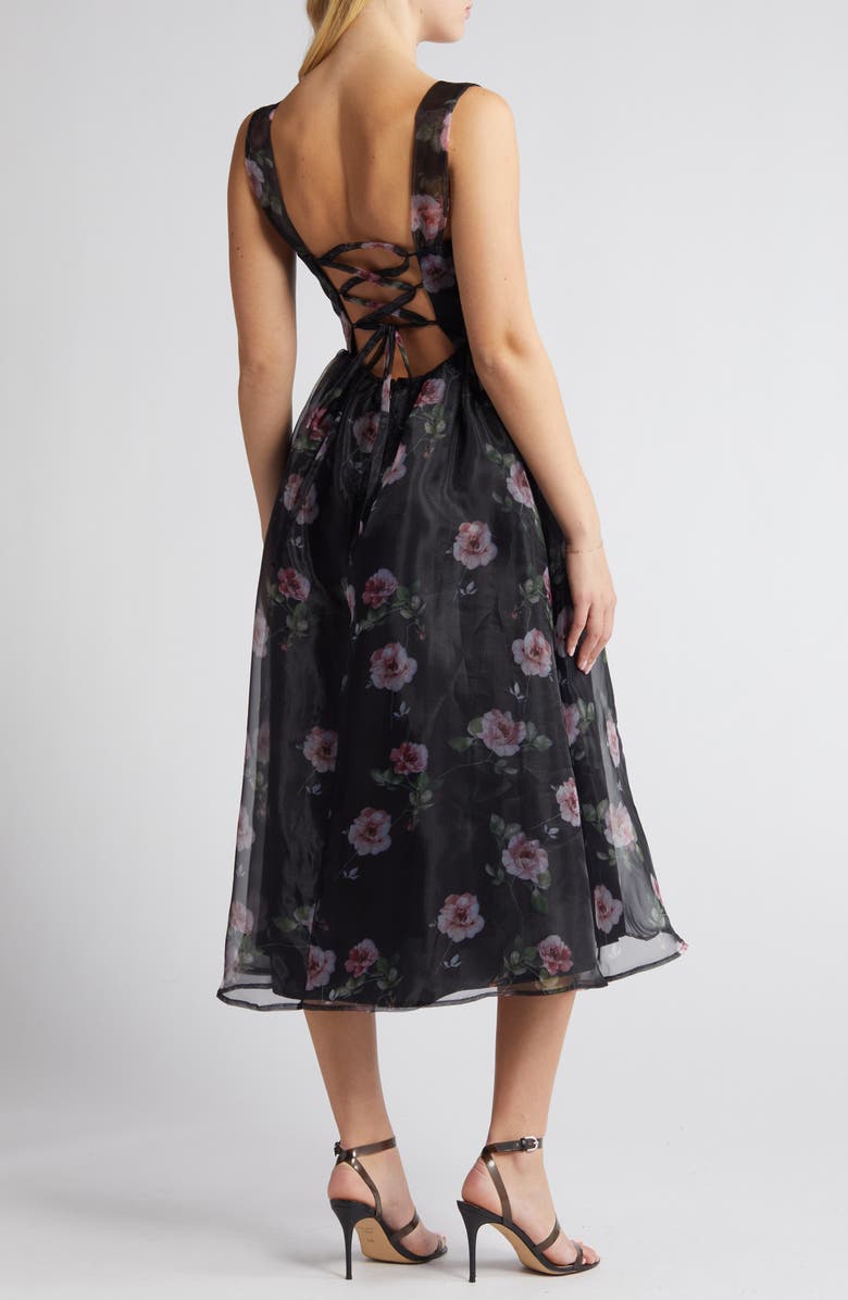 Lulus Floral Midi Dress, Alternate, color,
