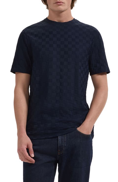 Crewneck Jacquard Checkerboard T-Shirt