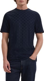 Bugatchi Crewneck Jacquard Checkerboard T-Shirt