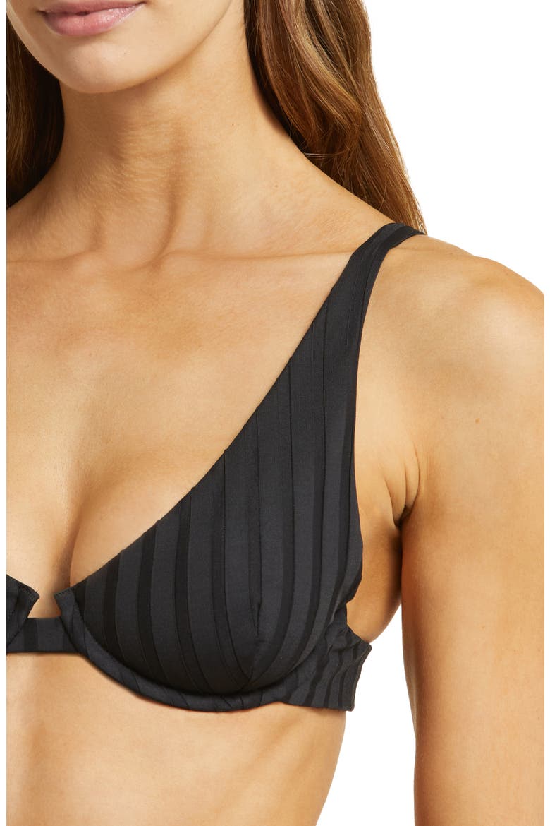 Rossi Underwire Bikini Top, Alternate, color, BLACK SUPER RIB