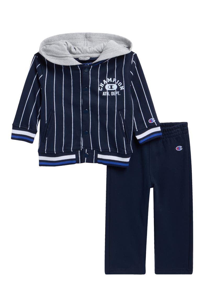 Varsity Hooded Jacket & Pants Set, Main, color, NAVY BLAZER