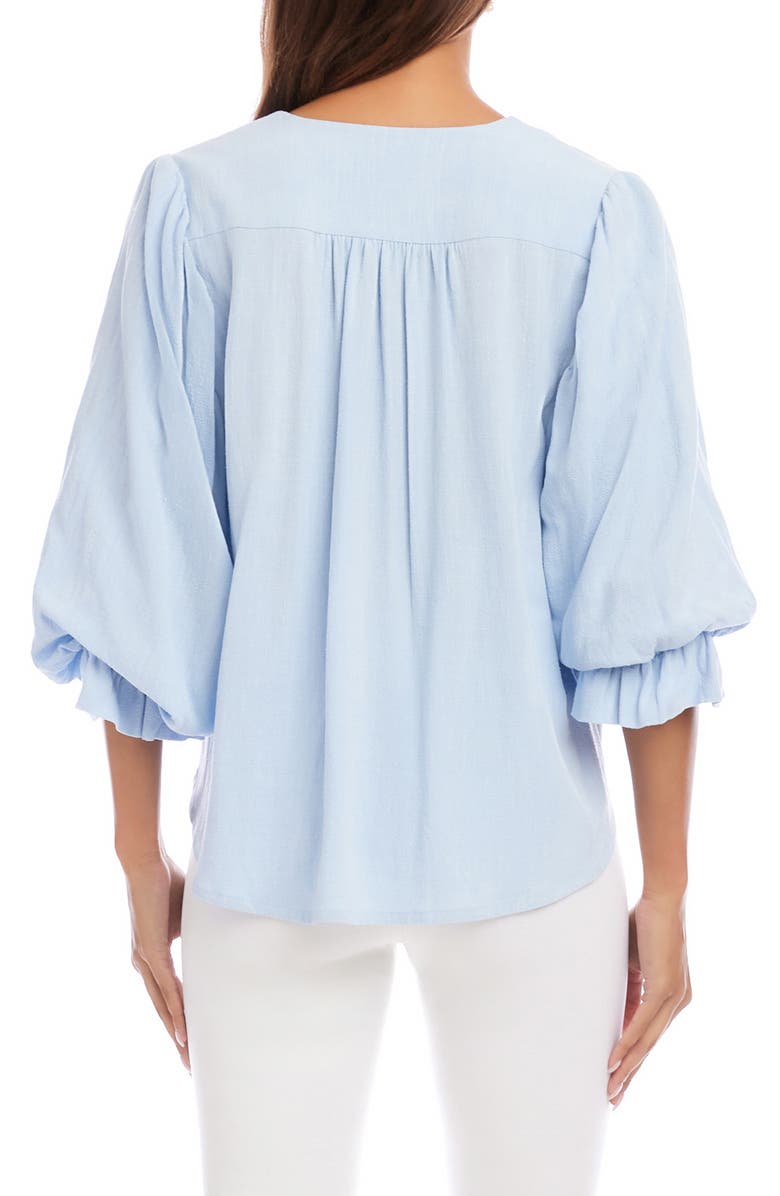 Karen Kane Linen Blend Top, Alternate, color, Blue