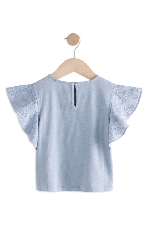 Shop Next Kids' Embroidered Flutter Sleeve Cotton Top