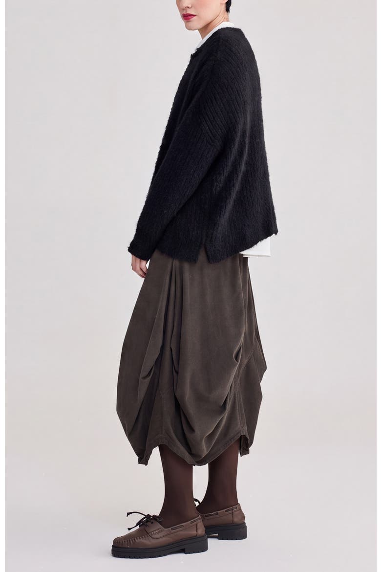 Juliette Shaggy Knit Sweater, Alternate, color, Black