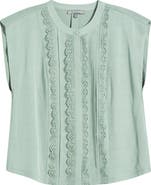 Wit & Wisdom Embellished Cap Sleeve Button-Up Shirt