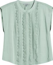Wit & Wisdom Embellished Cap Sleeve Button-Up Shirt