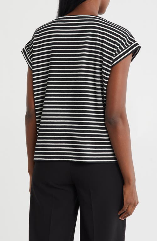 Bobeau V-neck Short Sleeve Top In Multi
