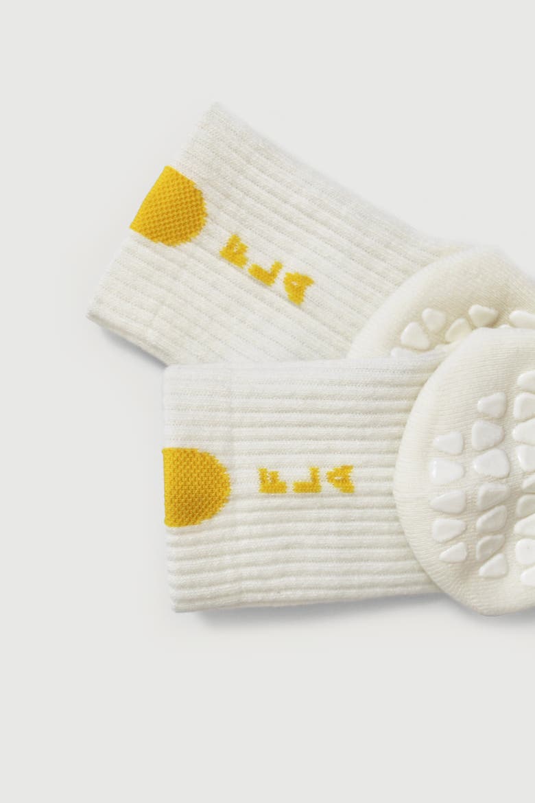 Custard Dipped Crew Grip Socks, Alternate, color, Custard