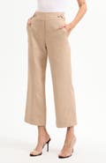 Veronica Beard Aubrie Crop Flare Linen Blend Pants