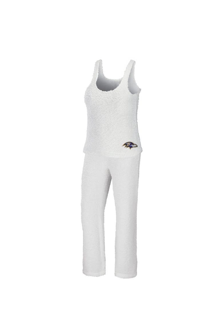 Women's WEAR by Erin Andrews Cream Baltimore Ravens Cozy Scoop Neck Tank Top & Pants Sleep Set, Main, color, Cream
