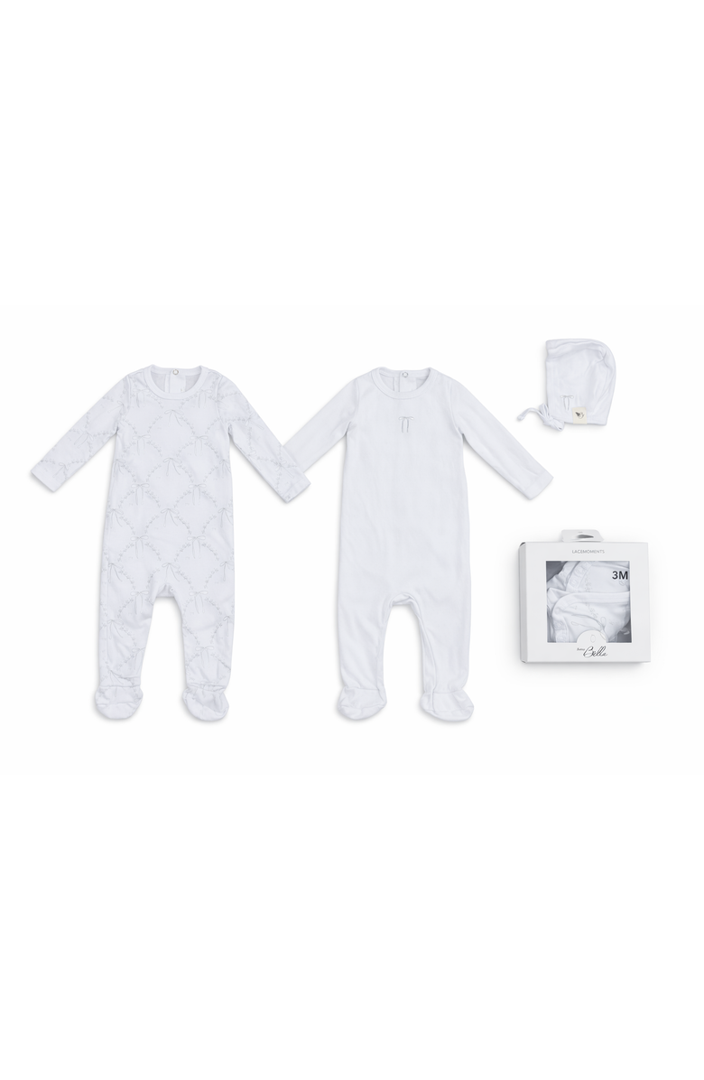 Bebe Bella Pointelle Strechy Footed Pack, Main, color, White