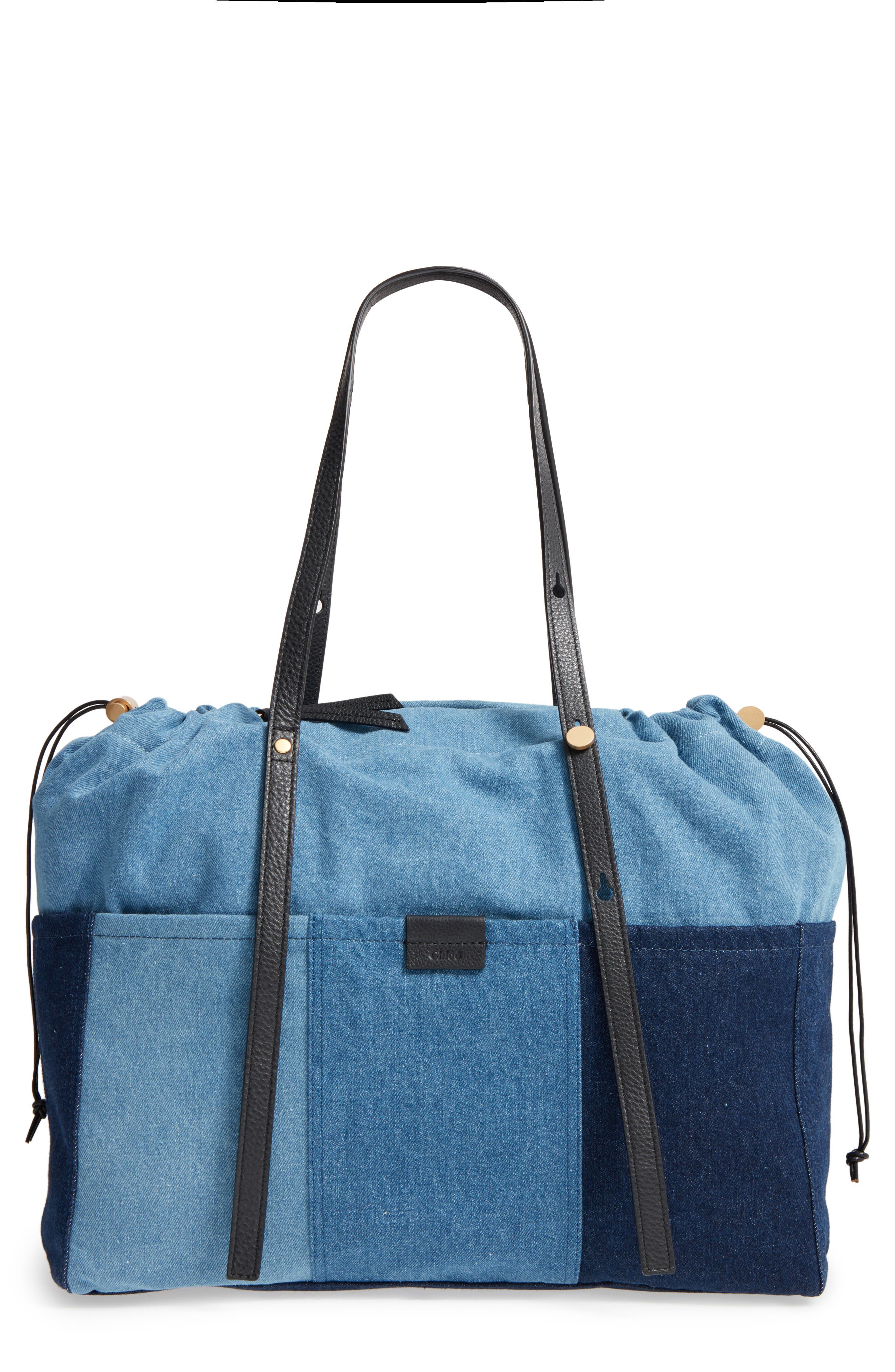 Chloé Denim Diaper Bag, Main, color, 