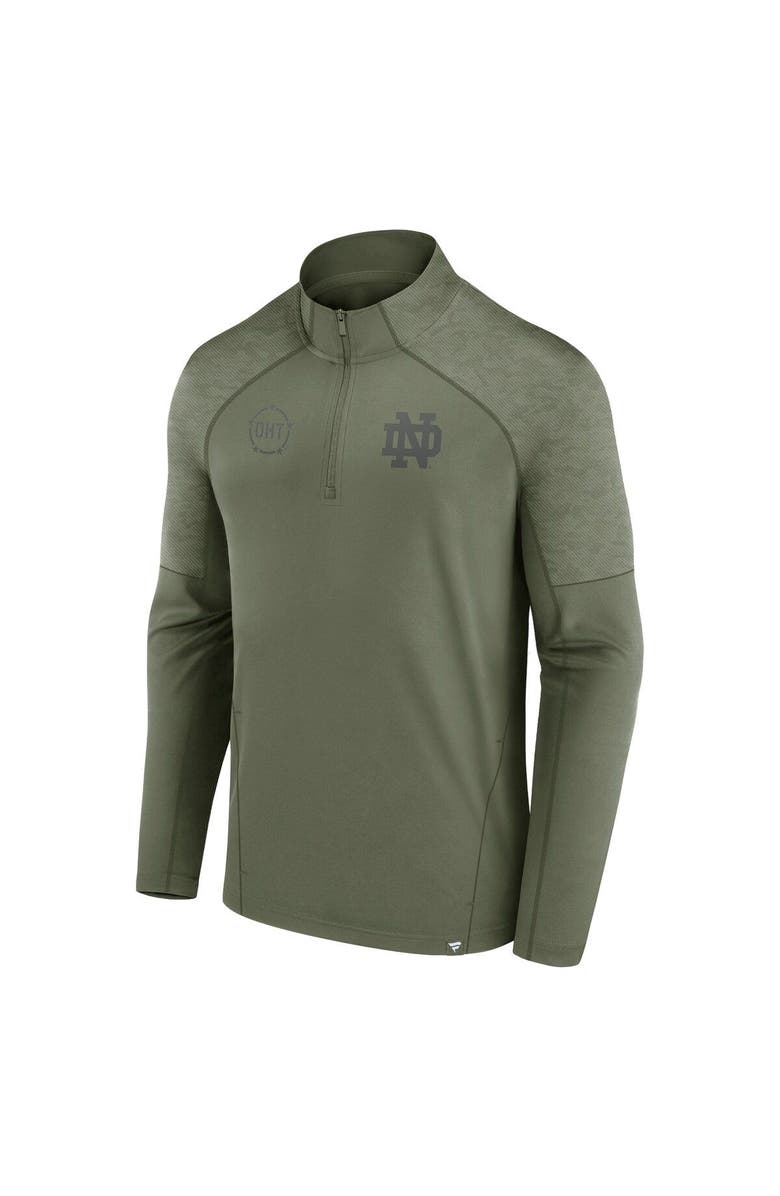 FANATICS Men's Fanatics Branded Olive Notre Dame Fighting Irish OHT Military Appreciation Titan Raglan Quarter-Zip Jacket, Alternate, color, 